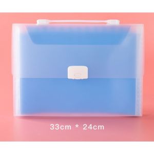 A4 Expanding File 13 Slots Transparent Color Document File Storage Bag File