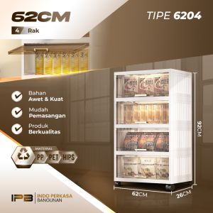 Lemari Pakaian Plastik Susun Serbaguna Lemari Anak Laci Kabinet Panjang 42 52 62 cm Tipe 4203 AA133