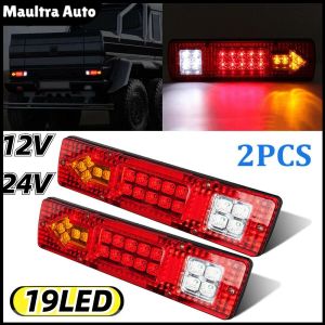 2pcs 12V 24V LED Lorry Brake Light Stop Turn Rear Signal Lamp For Car Truck Trailer Caravan Arrow Taillight