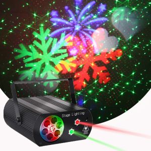 ĐÈN LASER 6 IN 1 HIỆU ỨNG LOGO BÔNG TUYẾT  DÙNG TRONG DỊP LỄ  SINH NHẬT  PARTY [TD]