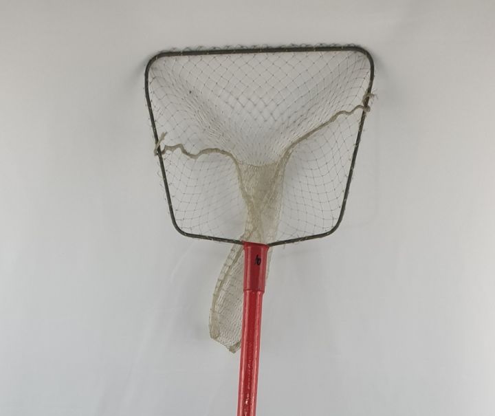 18 INCH S SHAPE Fishing Landing Net (sauk ikan) WOODEN HANDLE , 0.30mm x  3/4 MESH TANSI NET