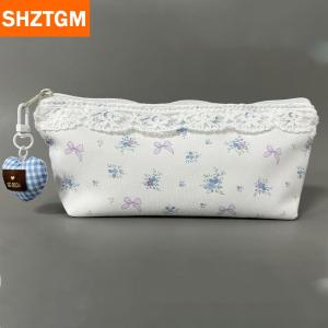 [COD] SHZTGM กระเป๋าใส่ปากกาดีไซน์ลายดอกไม้ลูกไม้หวานความจุมากกล่องดินสออเนกประสงค์อุปกรณ์สำหรับนักเรียน
