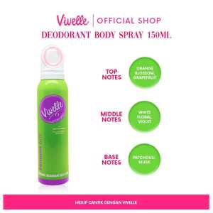 Vivelle Body Spray Deodorant Perfumed With Anti Bacterial 150ml