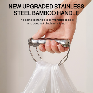 Stainless Steel Bamboo Handle Lifting Device for Home Transportation Labor Saving Lifting Device for the Elderly Convenient Home Shopping and Anti Strangulation省力不锈钢竹节提菜器