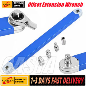 3/8 inch offset extension wrench Impact Ready Socket Wrench Extender Tool with Versatile 1/4" 3/8" and 1/2" Square Drive Adapters Universal Extensions Wrench for Small Place
