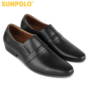 Giày Tây Nam Da Bò Đế Cao Su Cao Gót 3cm SUNPOLO TAY-07
