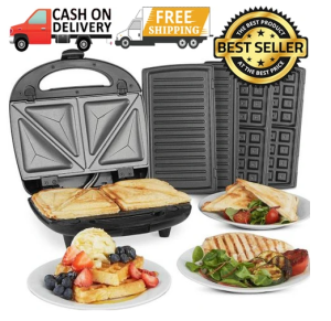 3 IN 1 NON STICK SWITCHABLE SANDWICH MAKER WAFFLE MAKER AND BURGER GRILL