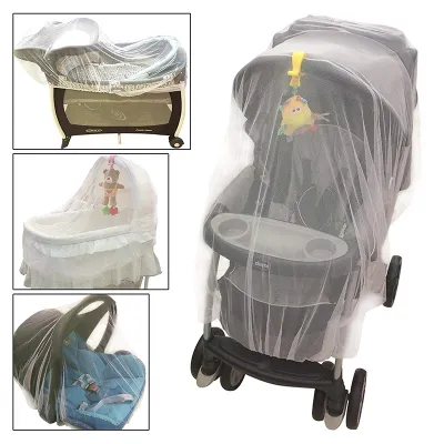 2 pcs/ pack Newborn Toddler Infant Baby Stroller Crib Mosquito Net For Stroller And Bassinet Netting With Elastic Edges Pushchair Mosquito Stroller accessories Shield netting Playpen / Car seat/ Sleep basket Multi functional Net B5021244A