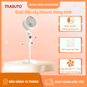 Quạt Điện Cây Masuto Thông Minh AI Điều Khiển Bằng Giọng Nói Quạt Mát Ion Âm Bổ Sung Oxy Điều Hòa Không Khí Remote Từ Xa
