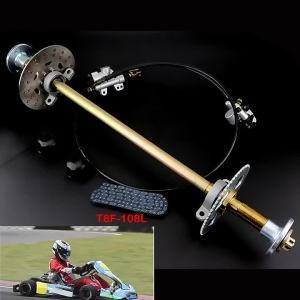 secr Go Kart 740mm Rear Axle Kit Brake Hub Disc Rotor T8F Chain Sproket Brake Assembly Master Cyclinder Wheel Hub Set Assembly K7M2P