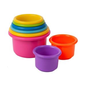 Colorful Nesting Cups Set For Exploration Infant Skill Building Toy With Easy