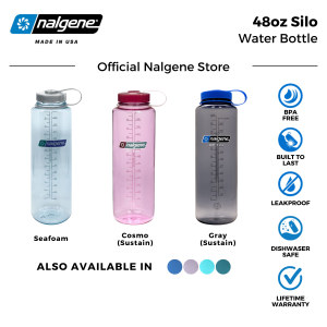Nalgene 48oz Silo Water Bottle | Lifetime Warranty 1.5L Leakproof BPA FREE Tritan Perfect For Camping Sports Cycling