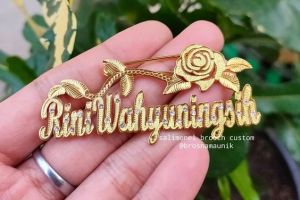 Bros Nama Lapis Emas 24k & Bros Nama Sendiri Termurah