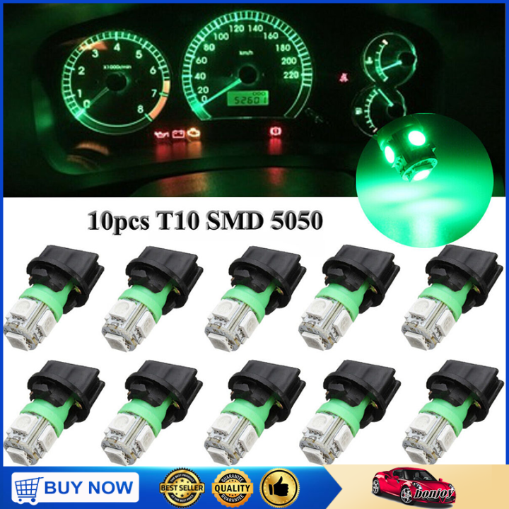 10Pcs T10 194 12V LED Bulb Instrument Panel Gauge Cluster Dash