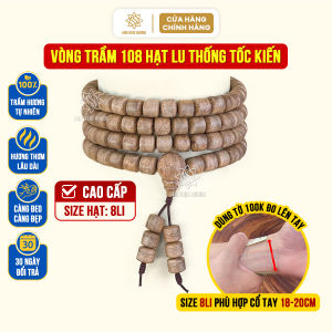 Vòng tay trầm hương chuỗi 108 hạt lu thống tốc kiến tự nhiên cao cấp Sơn Mộc Hương mùi thơm sống ngọt lâu dài đeo tay nam nữ mang ý nghĩa phong thủy may mắn tài lộc