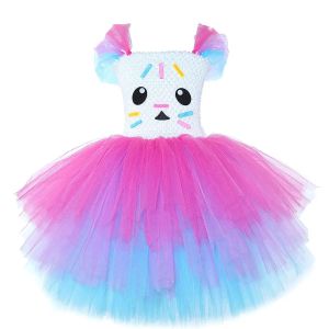 Gabby Dollhouse Costume for Girls Cartoon Cakey Cat Tutu Princess Dress 3 Layers Baby Kids Carnival Halloween Birthday Dress Up2026
