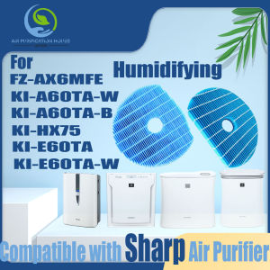 🔥Original and Authentic🔥Replacement Compatible with sharp FZ-AX6MFE、KI-A60TA-W、KI-A60TA -B、KI-HX75、KI-E60TA、KI-E60TA-W Filter Air Purifier Accessories HEPA&Active Carbon High-Efficiency H13 Antibacteria Virus and Smoke Moisture and Odor Eliminator