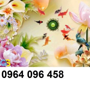 Tranh gạch 3d cá chép - gạch tranh 3d cá chép - BCCV74