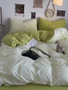 A Maternity-grade Ultra-Soft Washable Brushed Cotton Bedding Set for Naked Sleep Four-Piece Set for Students Dormitory Three-Piece Bed Sheet Set 4LZD