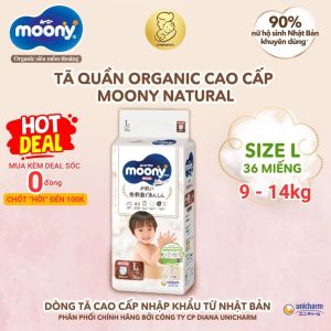 [Voucher 10% toàn gian] Bỉm moony trắng bỉm moony natural chính hãng tã quần moony đủ size M46/L36/XL32