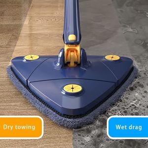 Self-wringing Triangle Extended Rotatable Cleaning Mop for Dust Floor Window