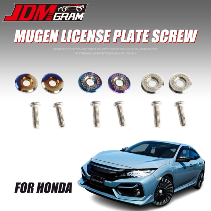 JDMGRAM Titanium Mugen Car License Plate Bolts Frame Screw For Honda