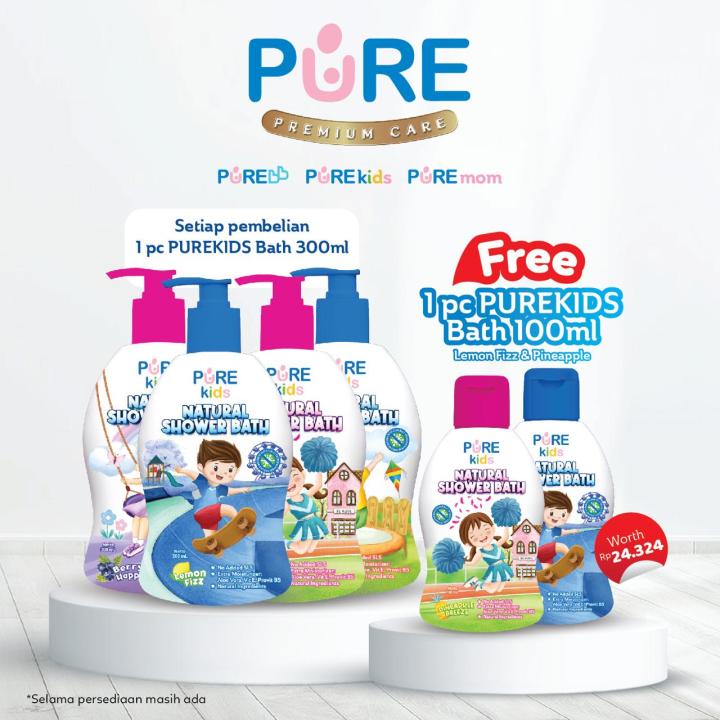 Natural Shower Bath PUREKIDS Sabun Mandi Botol Cair Anak 300ml