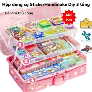 Hộp Dụng Cụ Sticker Handmade DIY 3 Tầng Đồ Chơi Cho Bé Làm Thủ Công Cực Đáng Yêu Gồm 461 Chi Tiết-Tiệm Nhà Sóc 2023