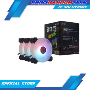 DOSS GUST X3 3-IN-1 RGB GAMING FAN W/ HUB + REMOTE (3*120MM FAN)