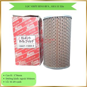 Lọc nhớt động cơ HINO BUS 1.8  ASIA 11 Tấn. O-609/15607-1560-2/15607-1070/11401V. Hàng Lafien