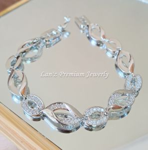 Gelang Perak Wanita Rantai Ivore Berlian Titanium (Silver)