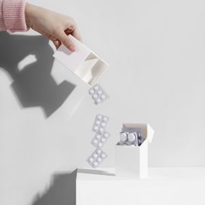 YAFEN ABS Flip Square Storage Box Multifunctional Dustproof Organizer Photocards Sleeves Small Card Film Sorting Simple White Box