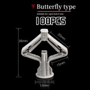 53mm Pengencang Skrup Gypsum Sekrup Gipsun Nylon Toggle Gypsum Kupu-Kupu Abu-Abu