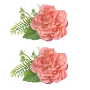 2Pieces Artificial Flower Window Curtain Tiebacks Clips Window Drapery Holders Holdbacks for Weddings Party Decoration