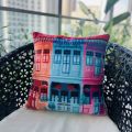 Peranakan Shophouses Cushion Cover. 