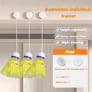 Badminton Training Device Badminton Trainer Self Study Equipment Height Ajustable Strong Resilience Nigt Glowing Rebound Device