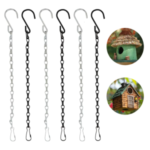 6Pcs Garden Hangers Double Hook Hanging Chain for Flowers Bird Feeders Adjustable Length Ceiling Hook Enduring