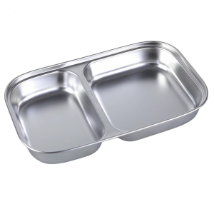 Durable Quality 304 Stainless Steel Meal Tray with Multiple Compartments Suitable for Picnics and Camping