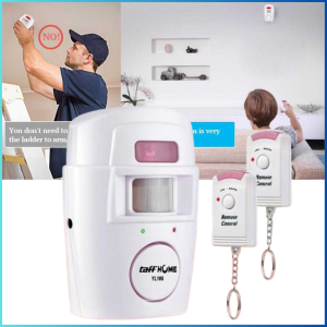 KALLA TaffHOME Alarm Anti Maling Infra Merah PIR Sensor Pendeteksi Gerak dengan 2 Remote 105dB