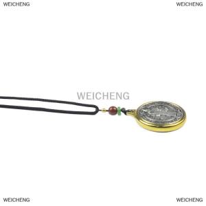 [COD] WEICHENG Saint Benedict Medal Pendant Necklace Exorcism Charms Protection From Jewelry Gift