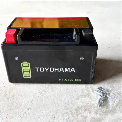 BATTERY YTX7A BS YTX7A-BS MOTO MOTOR TOYOHAMA / MOTORA BATERI SYM JET 125 VF3i 185 DEMAK EVO Z 125R MODENAS COMEL ELIT KARISMA