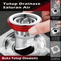 Tutup Saluran Drainase Pembuangan Air Anti Banjir Kecoa - Saringan Air Anti Mampet Penutup Lubang Saluran Air Kamar Mandi WC Wastafel Plug Silikon Seal Buka Tutup Otomatis. 