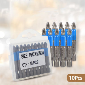 Mata Obeng Magnetic / Screwdriver Hex Shank /Elektrik Hex Magnetic /Ph2 Non Slip Magnetsambungan Mata Obeng/10pcs Ph2 Non Slip Magnet