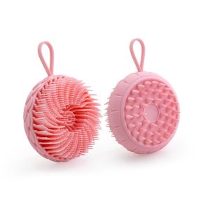 STARGOODS Hai Bàn chải dầu gội silicon Hình Hoa Sen 2 trong 1 Bàn chải tắm Dụng cụ tắm tóc Cầm tay Bàn chải mát xa da đầu khi tắm Chăm sóc tóc