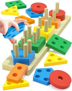 Montessori Toys for 1 2 3 Year Old Boys Girls Toddlers Wooden Sensory Toys for Ages 2-4 0-2 1 2 Year Old Boy Girl Birthday Gifts Educational Toddler Learning Puzzles Toys