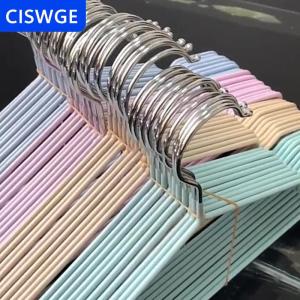 [COD] CISWGE Móc áo dày hộ gia đình traceless đơn giản móc áo kim loại người lớn trẻ em với không trượt notch móc áo