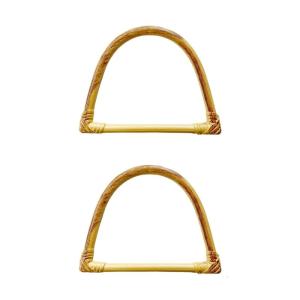 2pcs Friendly Practical Plastic Woven Rattan Handles Replacement Accesories For Large Handbag Bags And Beach Bags