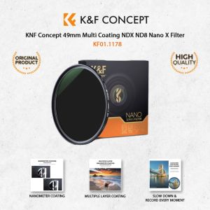 K&F KNF Filter ND8 3 Stop 0.9 Slim MRC Nano-X Filter ND 49mm Camera