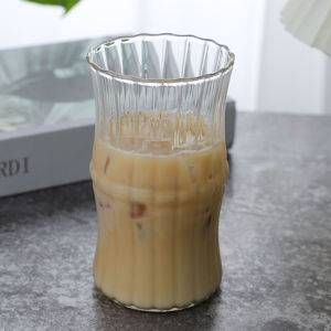 LoviRa 400ml Creative Glass Cup Fashion Clear Coffee Cups for Juice Milk Tea