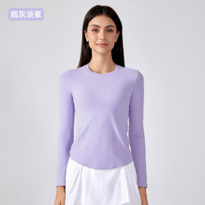 2025 New Lululemons Quần Áo Yoga Mùa Thu Và Mùa Đông Mới Tay Áo Dài Phụ Nữ Khỏa Thân Cảm Giác Đẹp Lưng Chặt Chẽ Áo Thể Thao Mỏng Quần Áo Thể Dục Chạy Bộ DAW192